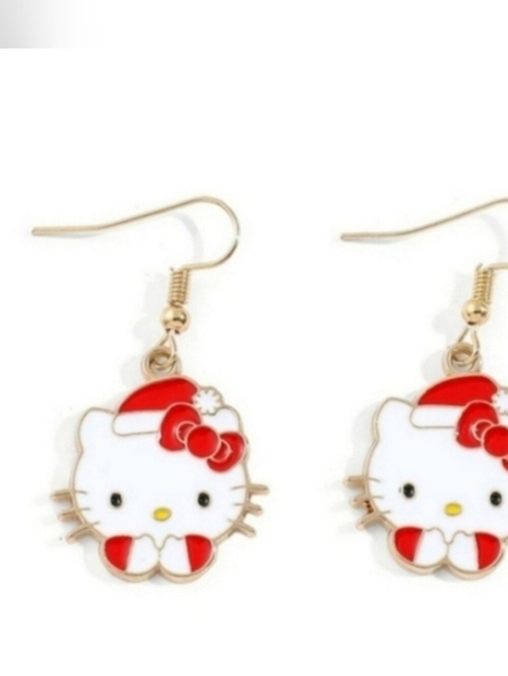 Hello Kitty Red & White Santa Charm Earrings